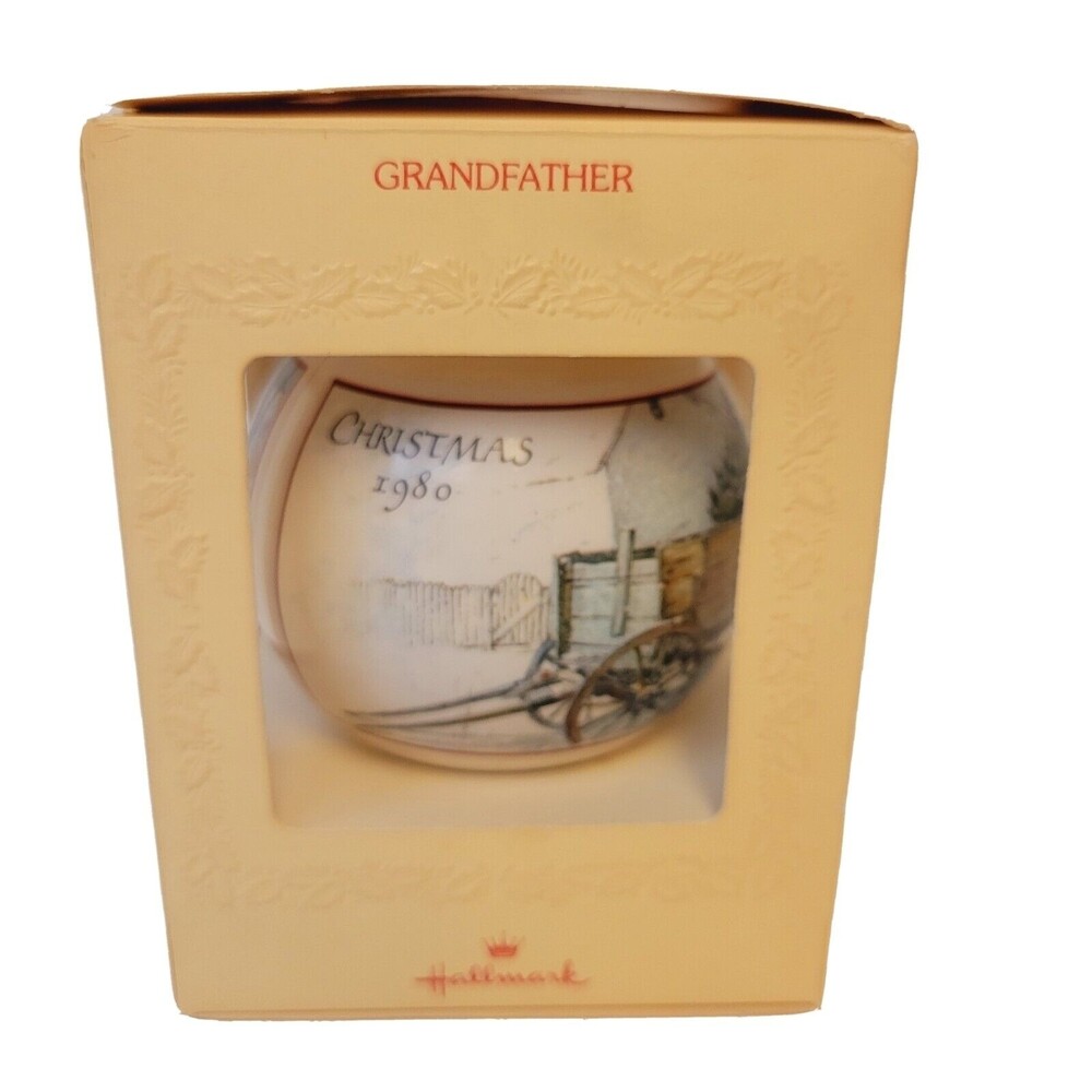Vintage 1980 Hallmark Keepsake Ornament Grandfather Glass Ball
